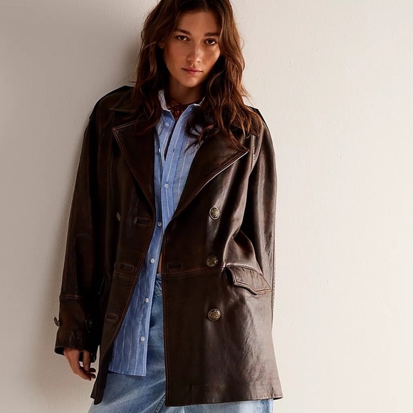 We The Free Jackets & Blazers - NWT We The Free Top Notch Leather Pea Coat